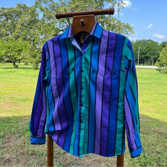 VINTAGE Roper button down shirt, peacock - Picture 2 of 7